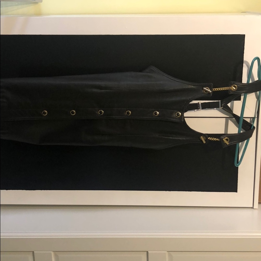 Black Damier Leather Dress